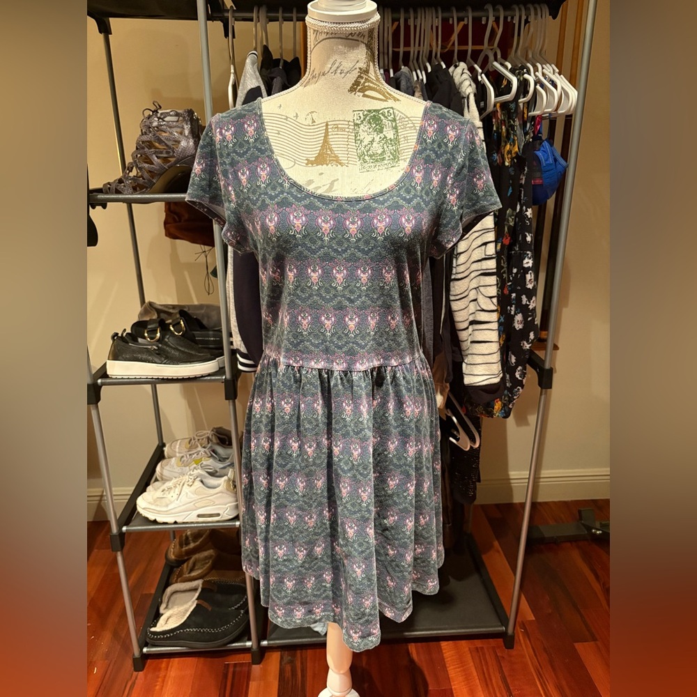 Mossimo Supply Co. Gray and Pink Mini Dress